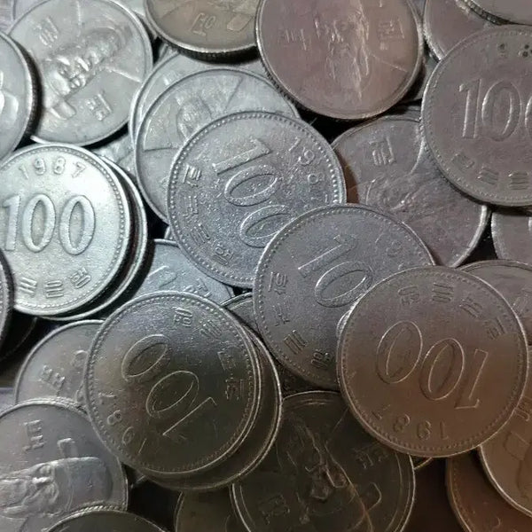 [BUNJANG] 1987 100 Won Coin Bundle (50 pieces) / 동전 사용제 1987년 100원 50개 일괄