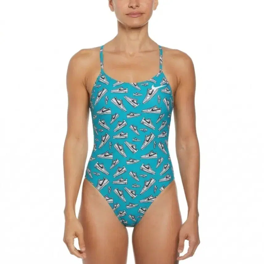 [BUNJANG] Nike Swim Tossed Sneakers Cut-Out Swimsuit / 나이키스윔수영복 토스드 스니커즈 컷아웃 민트에너지 26