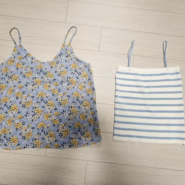 [BUNJANG] Camisole & Knit Sleeveless Top Set / 뷔스티에/민소매 새상품