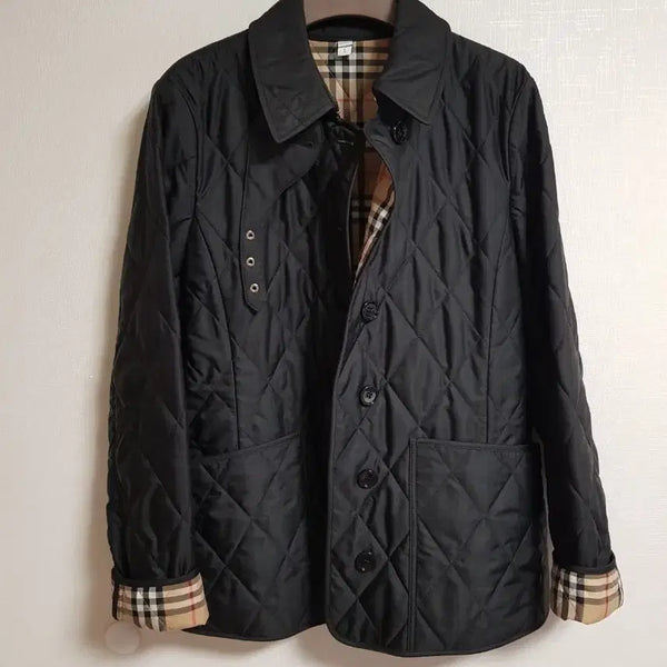 [BUNJANG] Burberry Ferinelli Diamond Quilted Women's Jacket Black / 버버리  페리넬리 다이아몬드  퀼팅 여성 자켓 블랙(L사이즈)