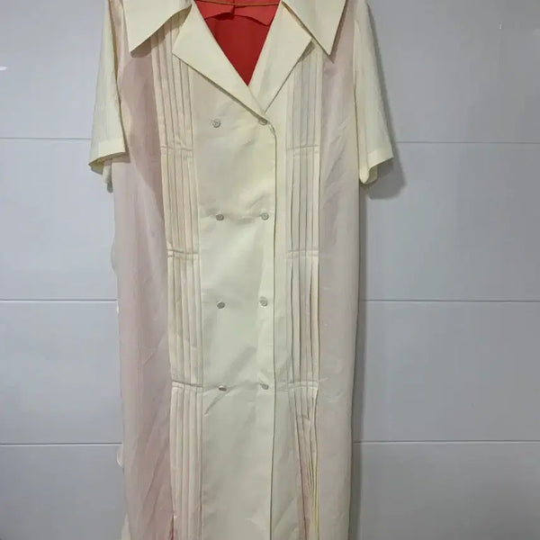 [BUNJANG] Lucky Chouette Ivory Chiffon Shirring Dress Size 38 / 럭키슈에뜨 쉬폰 원피스 아이보리 셔링38