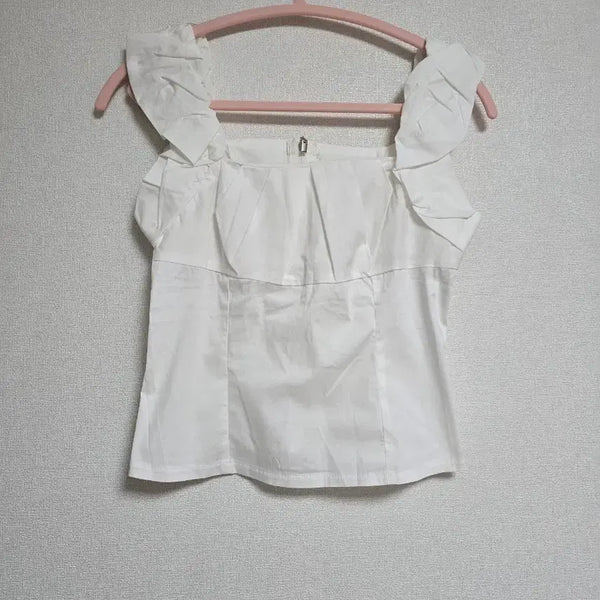 [BUNJANG] Frill Sleeve Blouse White / 프릴 소매 블라우스 화이트