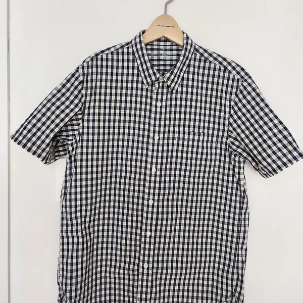 [BUNJANG] Muji Check Short Sleeve Shirt XL / 남자 무인양품 체크 반팔 셔츠 XL