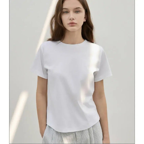 [BUNJANG] Muji Women's Basic Short Sleeve T-Shirt / 무지 여성 반팔티