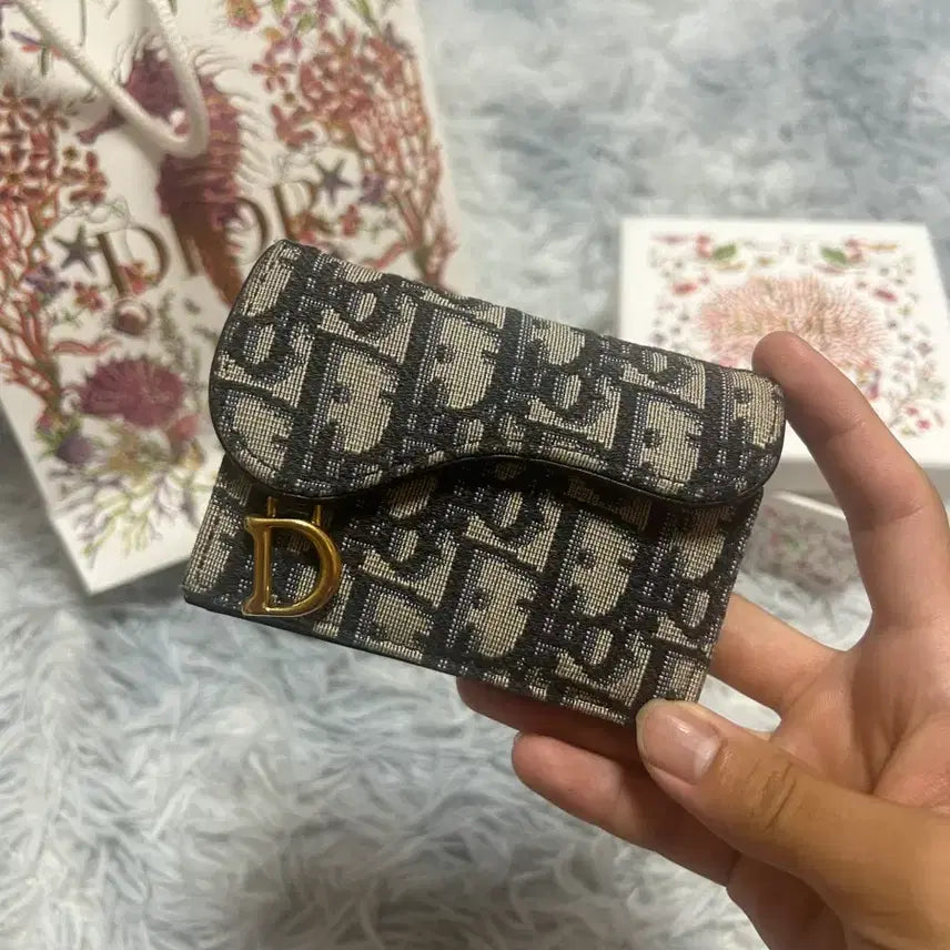 [BUNJANG] Dior Oblique Saddle Card Holder Grey / 디올 오블리크 새들 카드지갑