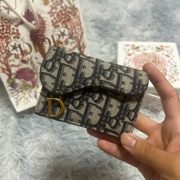 [BUNJANG] Dior Oblique Saddle Card Holder Grey / 디올 오블리크 새들 카드지갑