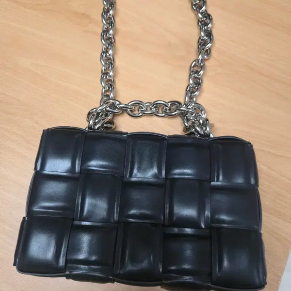 [BUNJANG] Black Plaid Cassette Bag / 격자무늬 카세트백