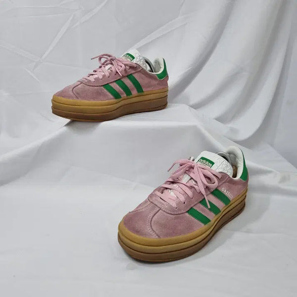 [BUNJANG] DooHa Vintage Adidas Gazelle Bold True Pink Green Sneakers / 두하빈티지 240 아디다스 가젤 볼드 트루 핑크 그린 스니커즈
