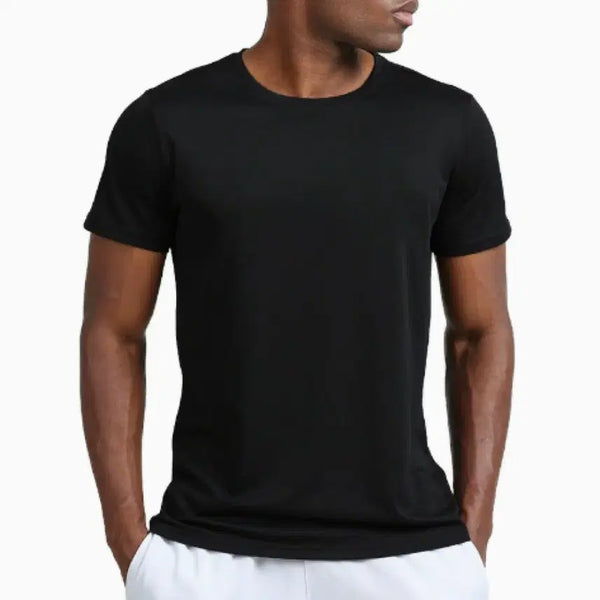 [BUNJANG] Men's Basic Black Short-Sleeve T-Shirts (2-Pack) / 남성 기본 반팔 티셔츠 블랙 2장 운동 헬스 러닝