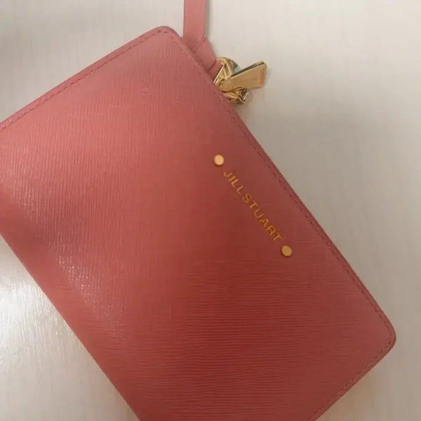 [BUNJANG] JILLSTUART NEW YORK Coral Pink Leather Bi-fold Wallet / 질스튜어트 뉴욕 여성 지갑