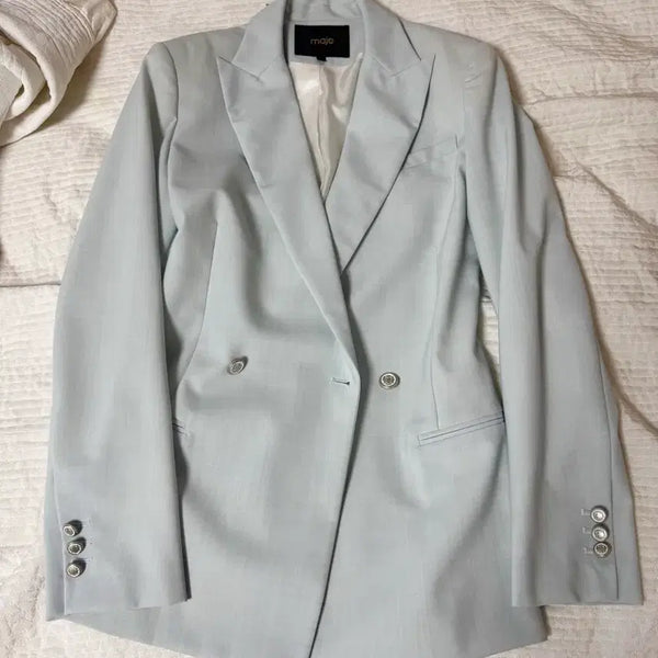 [BUNJANG] Maje Sky Blue Jacket Size 36 / 마쥬 하늘색 자켓 36