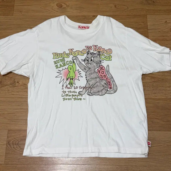 [BUNJANG] Kanko Cat Short Sleeve T-Shirt Size 2 / 칸코 고양이 반팔 티셔츠 2사이즈