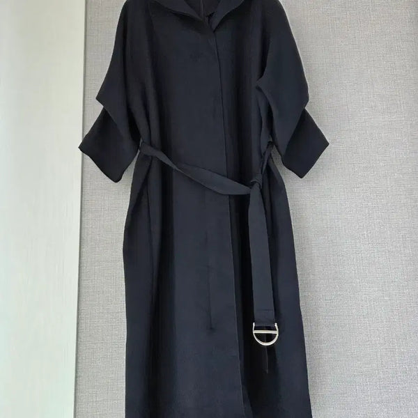 [BUNJANG] Anne Klein Black Long Dress with Sleeve Detail / ANNE KLEIN 롱원피스