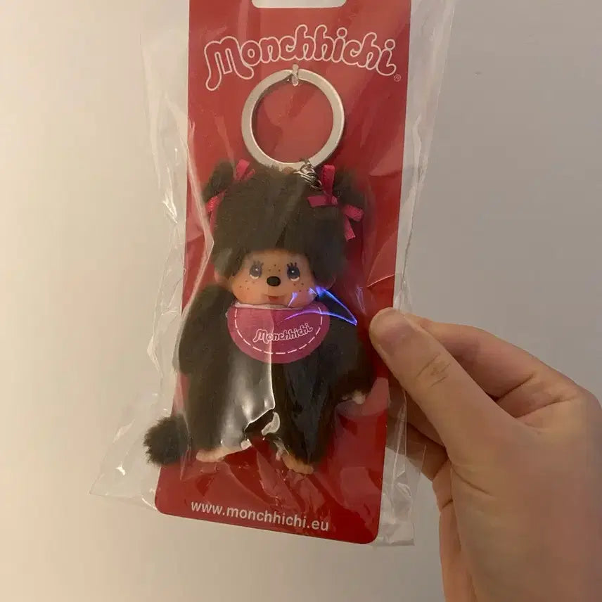 [BUNJANG] Rare Mini Twin-Tailed Monchhichi Keychain / 레어) 미니 양갈래 몬치치 열쇠고리 키링