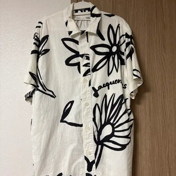 [BUNJANG] Jacquemus Le Splash Floral Oversized Short Sleeve Shirt Ivory Size 46 / 자크뮈스 르 스플래시 플라워 오버핏 반팔 셔츠 아이보리 46 사이즈