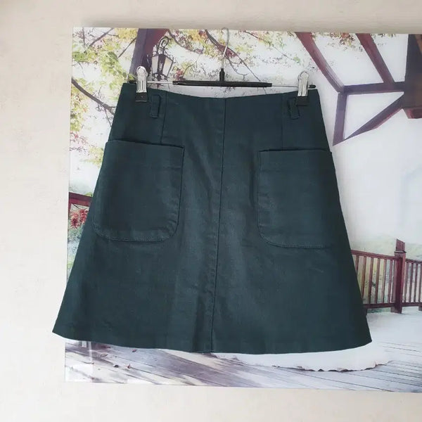 [BUNJANG] Spandex Banding Skirt - M (Green) / 국산 스판 밴딩 스커트 66 M 진녹색 구매3만
