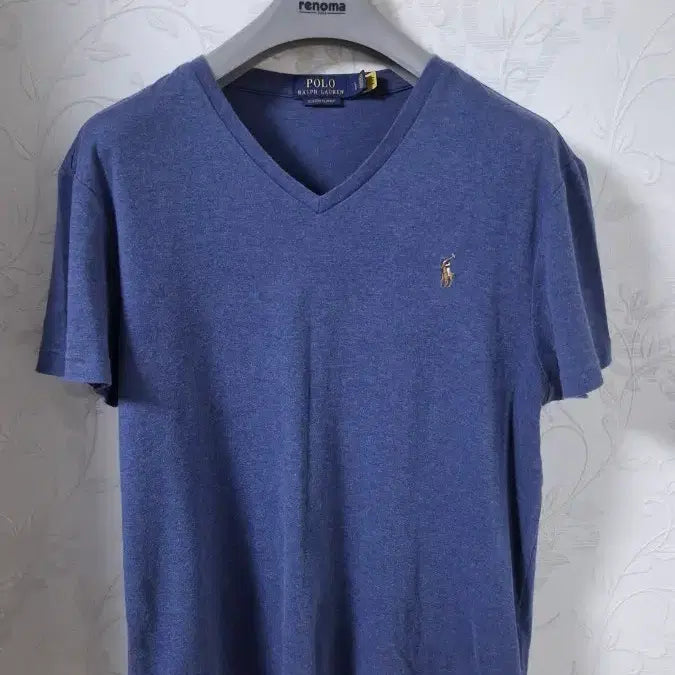 [BUNJANG] Polo Ralph Lauren Multicolor Pony Embroidery V-Neck T-Shirt / (QR인증 22ss) 폴로랄프로렌 V넥 반팔티 105 폴로티