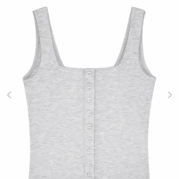 [BUNJANG] Glony Pure Modal Tank Top - White Melange / 글로니 퓨어모달탱크탑 나시 화이트맬란지