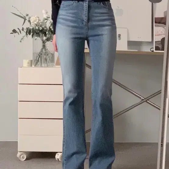 [BUNJANG] Saek Washing Bootcut Denim Pants L / (2회착용) 사색 미첼 중청 워싱 부츠컷 데님팬츠 L