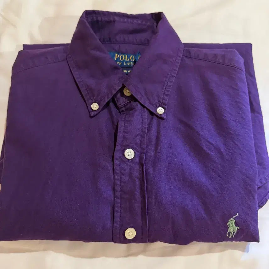 [BUNJANG] Polo Ralph Lauren Purple Oxford Shirt XS / 폴로 랄프로렌 퍼플 셔츠 남방 xs 작은 사이즈