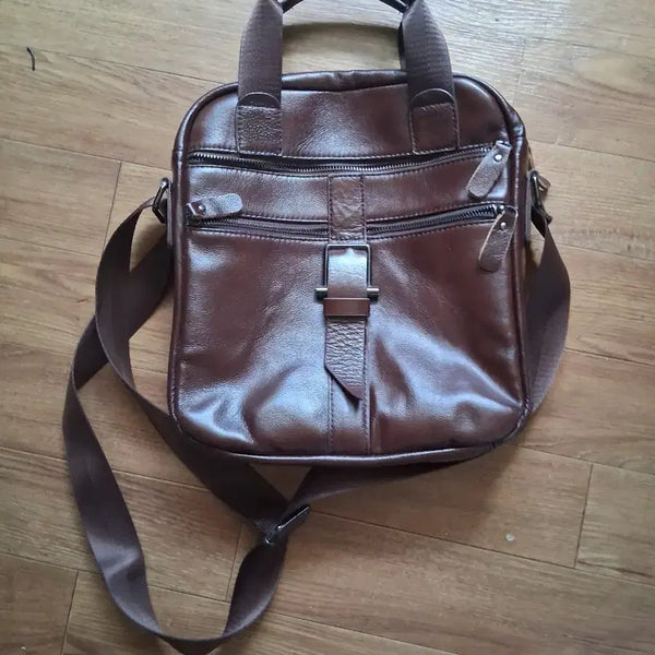 [BUNJANG] Men's Brown Leather Briefcase Shoulder Bag / 남성용 브라운 가죽 서류 가방 숄더백 신품 팔아요