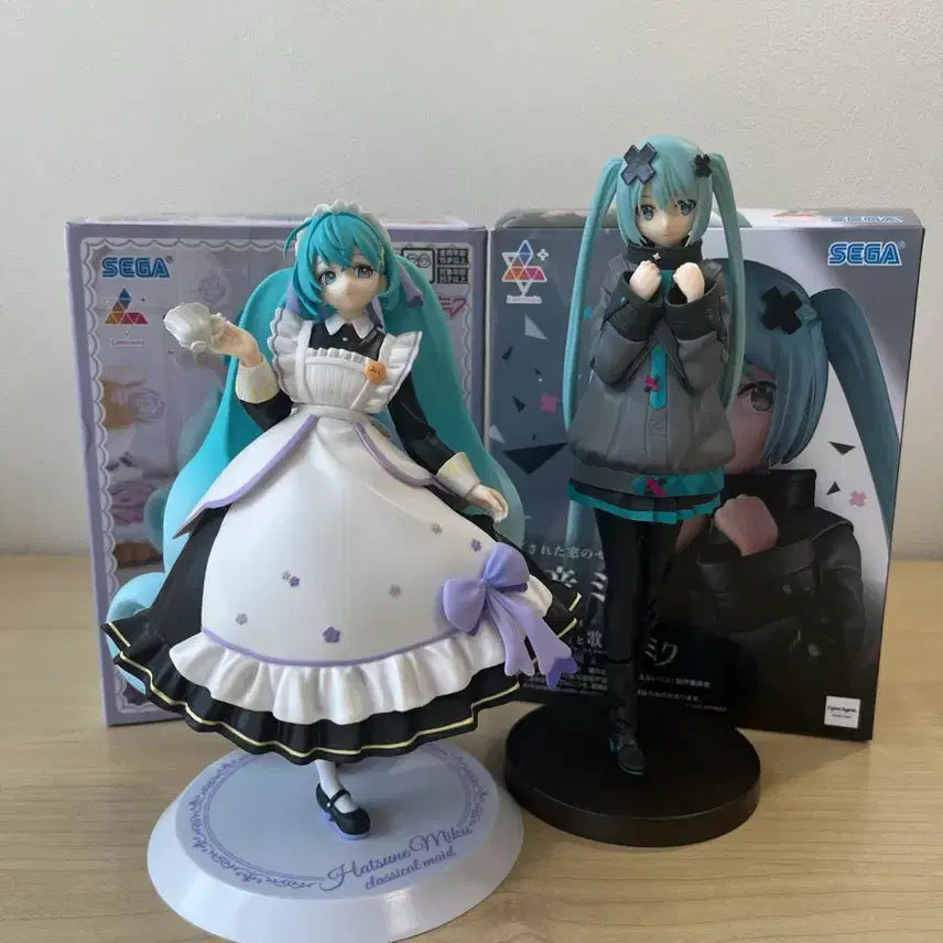 [BUNJANG] Hatsune Miku Classical Maid Figure & Closed Window Figure Bundle Set / 미쿠 클래시컬 메이드 피규어 미쿠 닫힌창 피규어 일괄