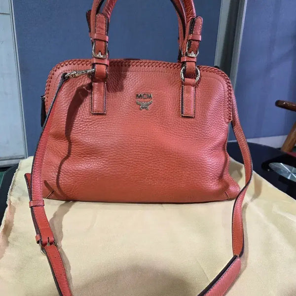 [BUNJANG] MCM Orange Leather Tote Bag / Shoulder Bag / MCM 토트백/숄더백 오렌지색