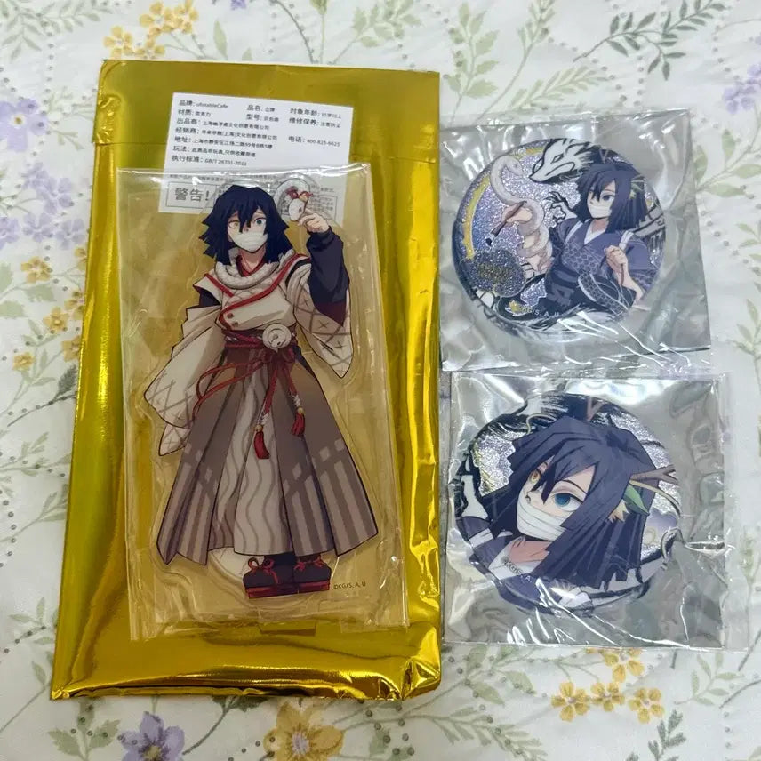 [BUNJANG] Kimetsu no Yaiba Obanai Iguro Acrylic Stand & Badge Set / 귀멸의칼날 이구로 오바나이 뱀의 해 용의 해 아크릴 스탠드 뱃지