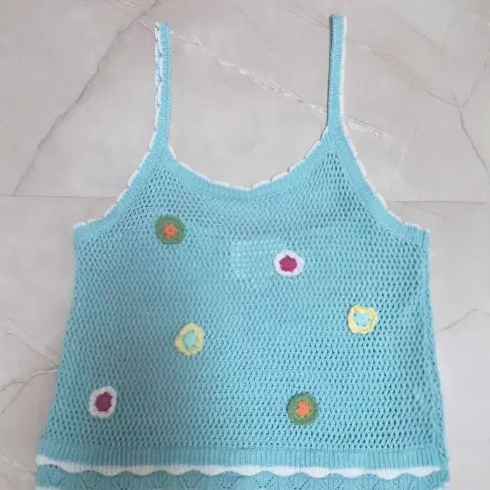 [BUNJANG] Zara Crochet Knit Tank Top / 자라 크로셰 니트 나시