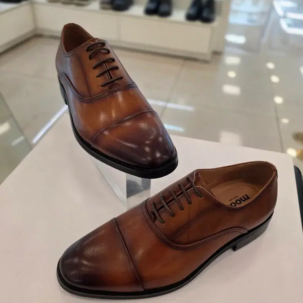 [BUNJANG] Moc Two Traditional Men's Dress Shoes Brown Leather / 무크정통남성구두,250,255