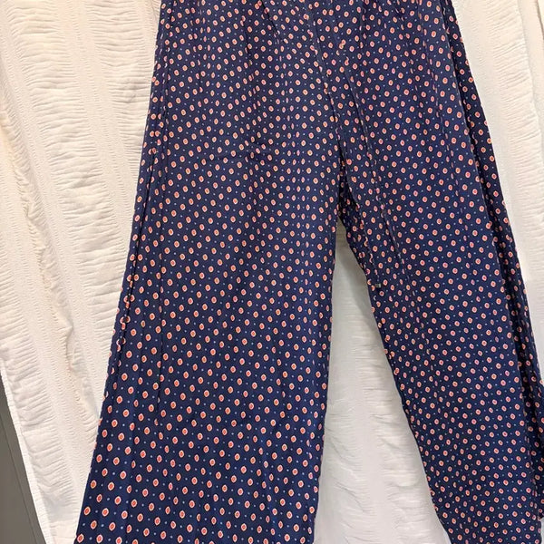 [BUNJANG] Women's Rayon Viscose Trousers Navy Pattern / 일본수입 레이온 비스코스 바지