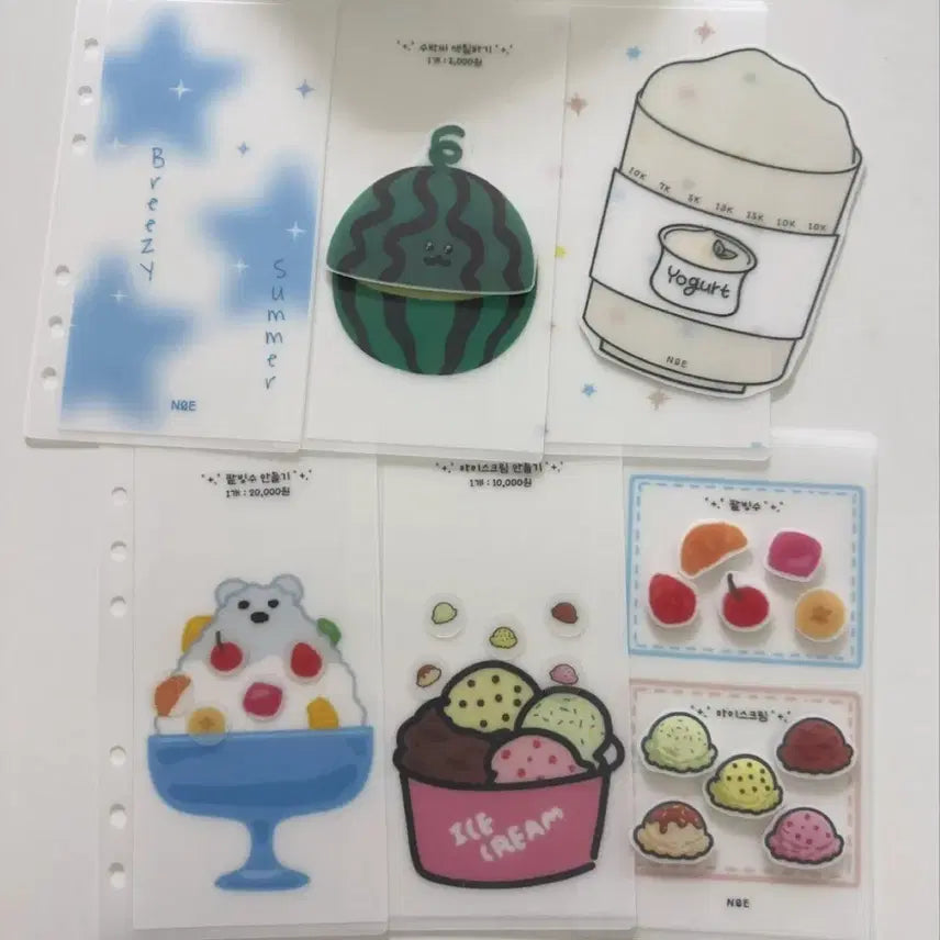 [BUNJANG] Newvely Summer Dessert Cash Living Inserts / 뉴블리 현금생활 속지 현생 속지 떼붙속지 판매