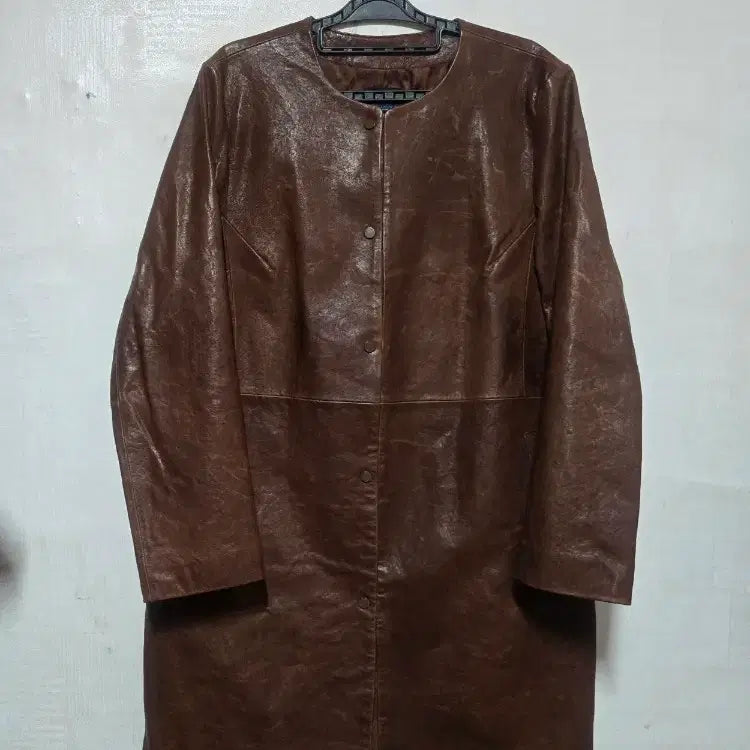 [BUNJANG] COBALT BY CHRIS.H Brown Lambskin Leather Coat 88 / 코발트 바이 크리스한 브라운 양가죽 코트 88
