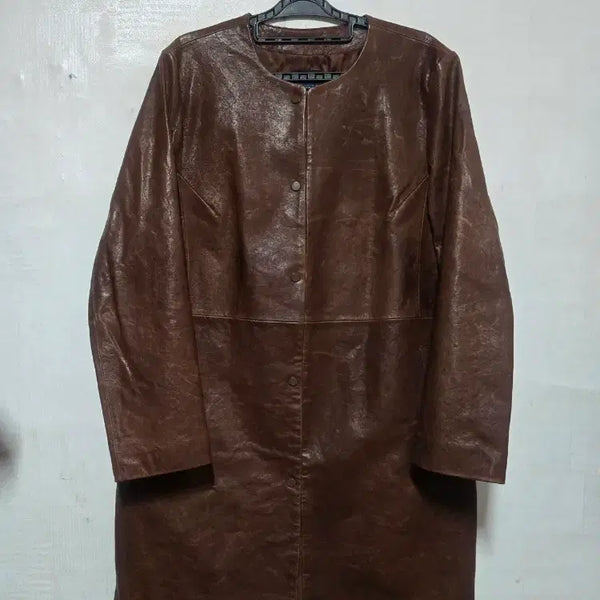 [BUNJANG] COBALT BY CHRIS.H Brown Lambskin Leather Coat 88 / 코발트 바이 크리스한 브라운 양가죽 코트 88
