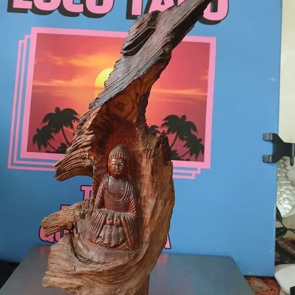 [BUNJANG] Wooden Carved Buddha Figurine / 나무 조각 불상 소품