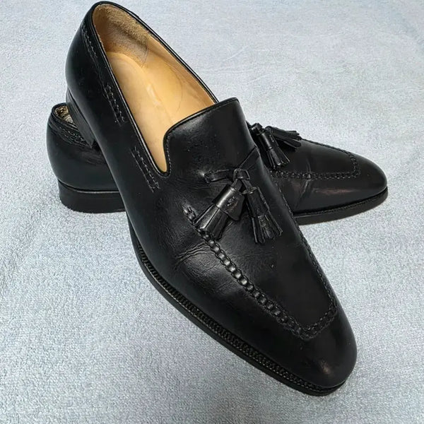 [BUNJANG] TLB Handmade Leather Loafers - Black, Size 7.5 (260-265mm) / TLB 테슬 로퍼 7.5 260~265 블랙 정장 구두 수제화 더비슈 등산 골프 러닝 캠핑
