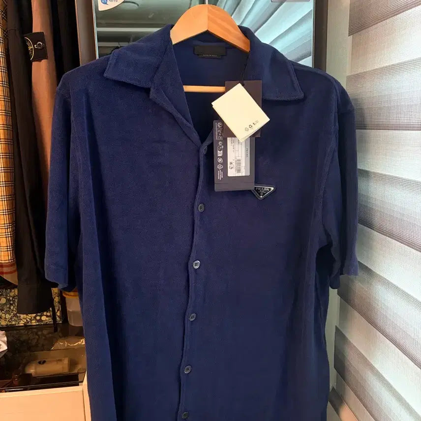 [BUNJANG] Prada Terry Short-Sleeve Shirt L / 프라다 테리 반팔 셔츠 L 새상품