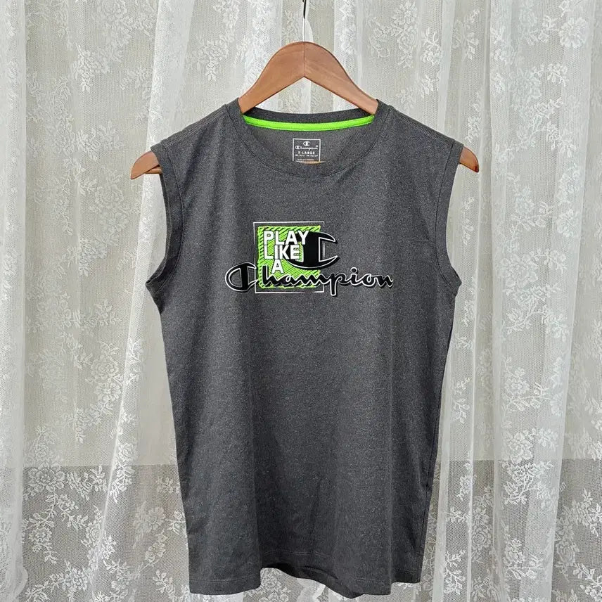 [BUNJANG] Champion Functional Sleeveless T-Shirt Grey XL / XL) 챔피온 기능성 민소매 티셔츠 그레이