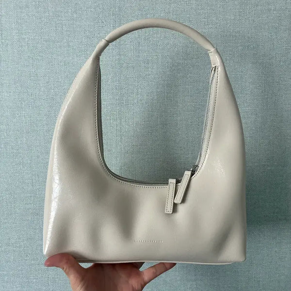 [BUNJANG] Magishood Hobo Bag Ivory Crinkle / 마지셔우드 호보백 아이보리 크링클