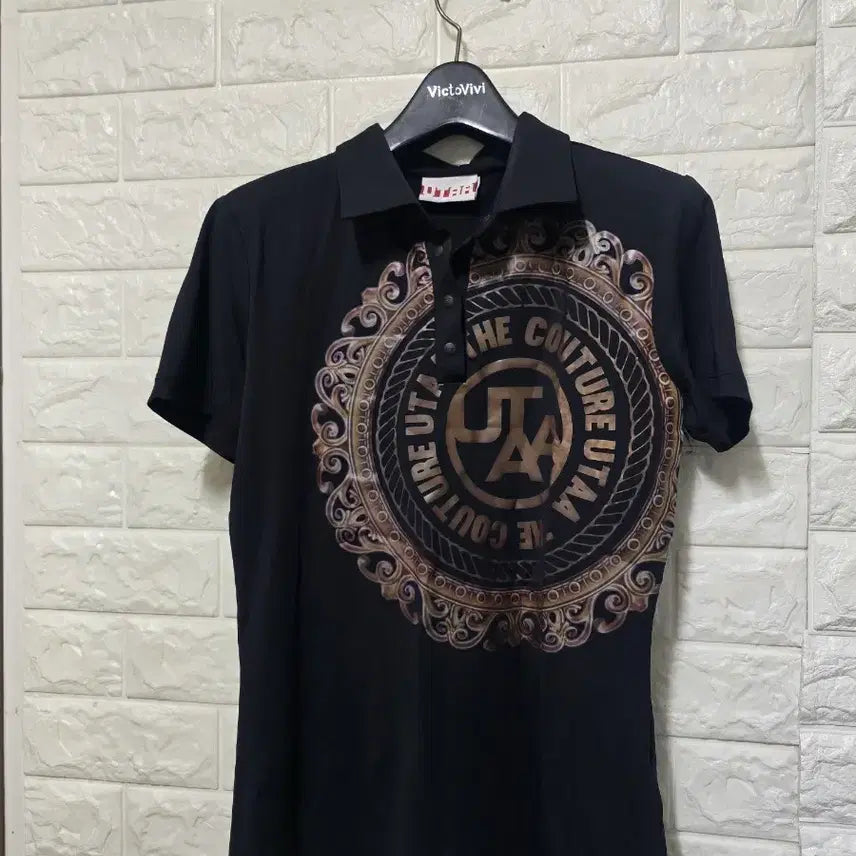 [BUNJANG] YUTA Functional Cool Golf Shirt - Black, Size M (66) / 유타 기능성 쿨 골프셔츠  M(66)