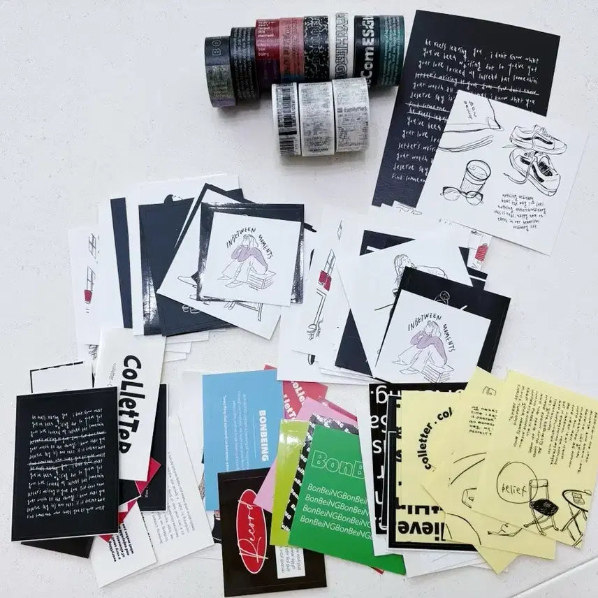 [BUNJANG] Bonbieing & Atwion Washi Tape & Sticker Set / 본비잉,어트와이언 마테&스티커