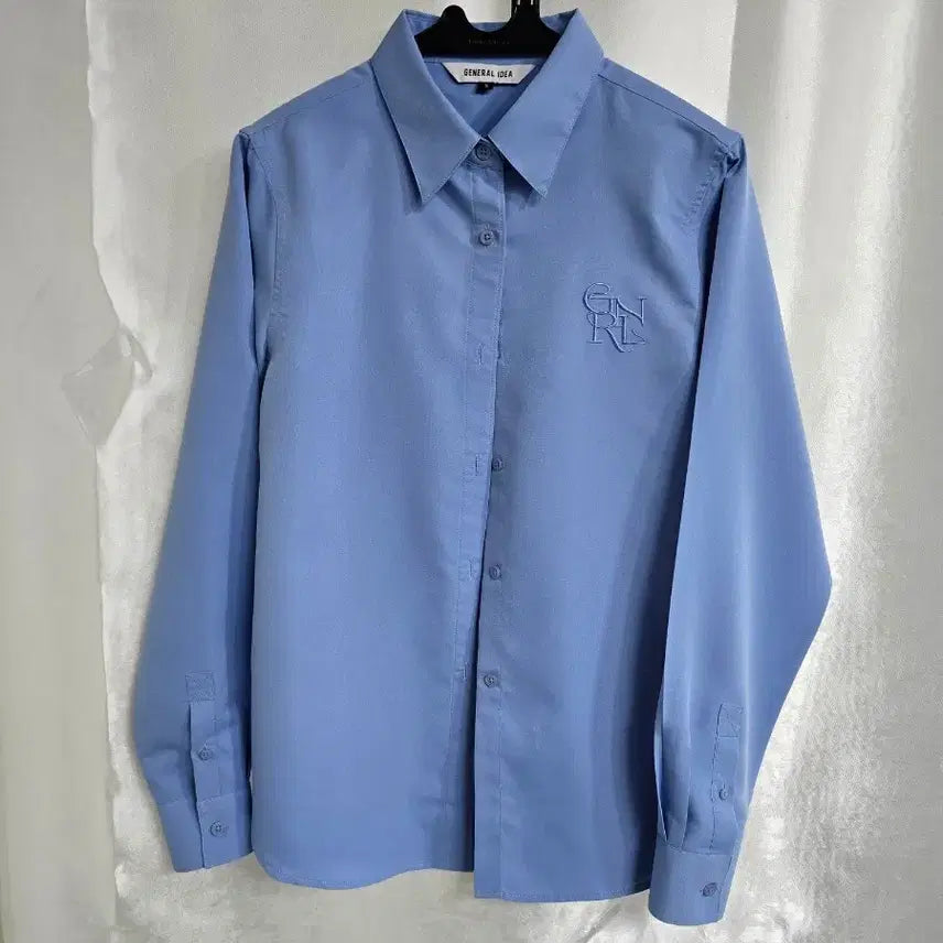 [BUNJANG] GENERAL IDEA Logo Embroidered Blue Shirt / GENERAL IDEA 로고 자수 블루 셔츠 (2327)