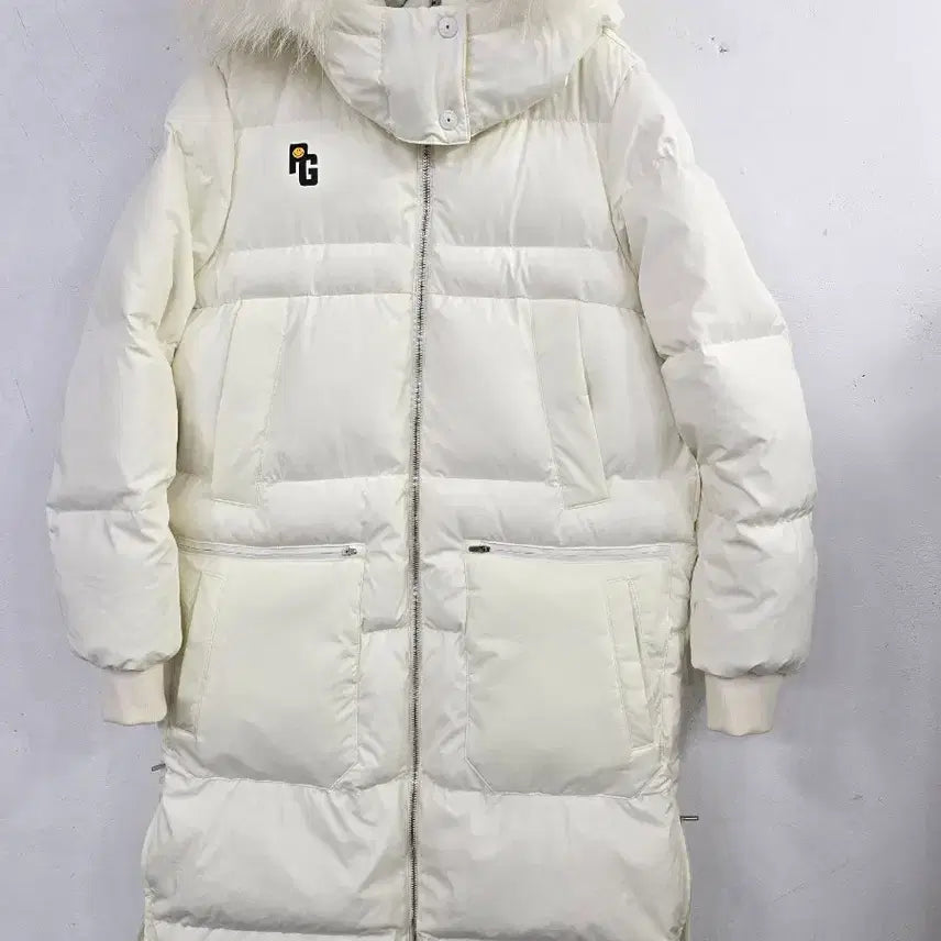 [BUNJANG] PEARLY GATES Women's Long Padded Coat Ivory Size 2 / PEARLY GATES 여성 롱패딩 아이보리 2사이즈