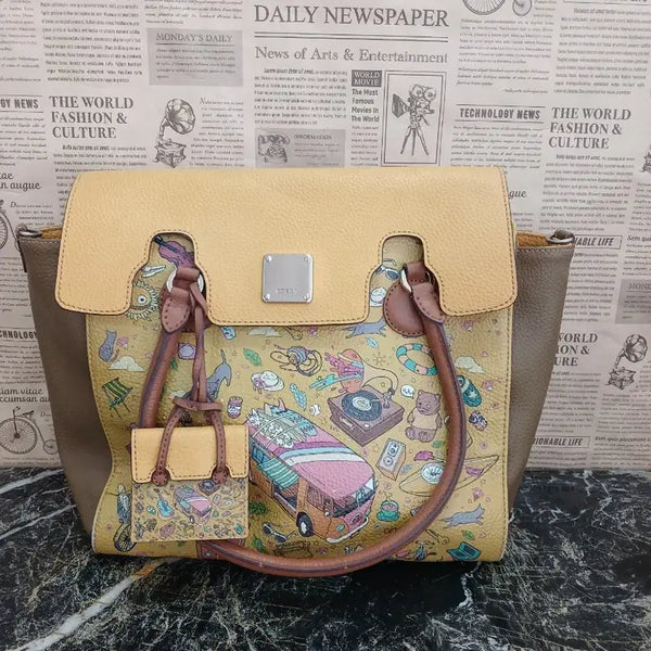 [BUNJANG] Brela Shoulder Bag Yellow Pattern Charm / 브레라 가방 명품