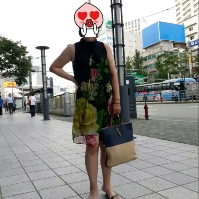[BUNJANG] 100% Silk Sleeveless Dress / 실크 100프로 민소매 원피스 (새 옷)