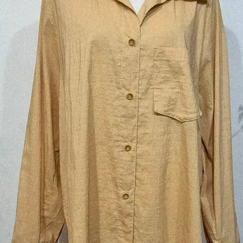 [BUNJANG] G-Cut Cotton Linen Blend Blouse Shirt / 지컷 블라우스 셔츠