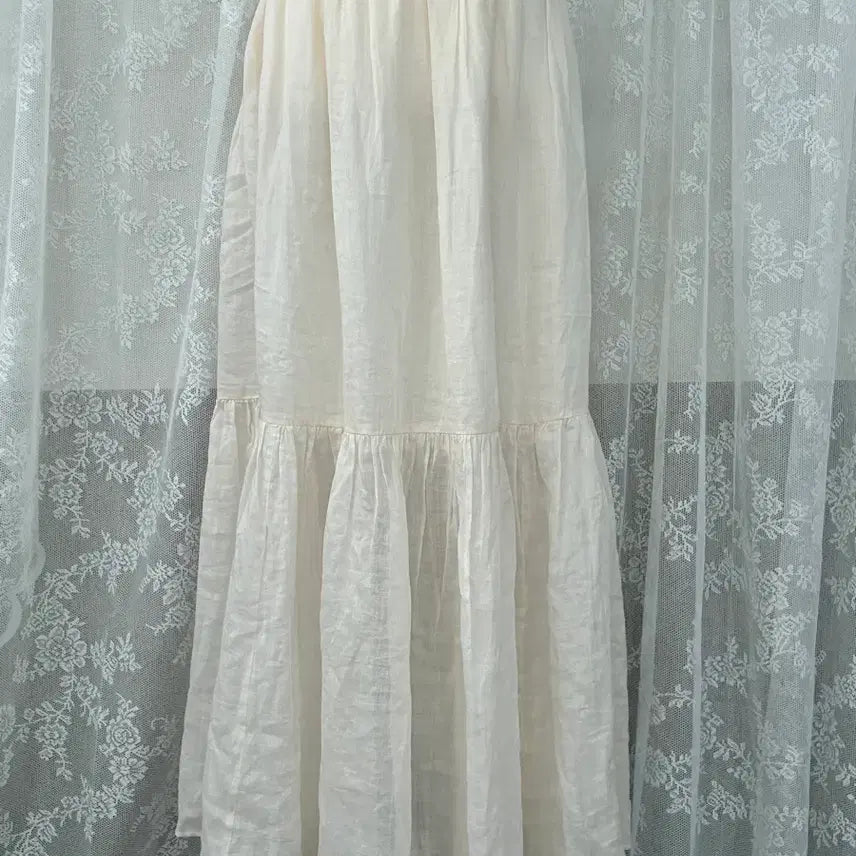 [BUNJANG] Banana Republic Linen Blend Maxi Skirt Cream / XS) 바나나 리퍼블릭 모시 롱스커트 크림