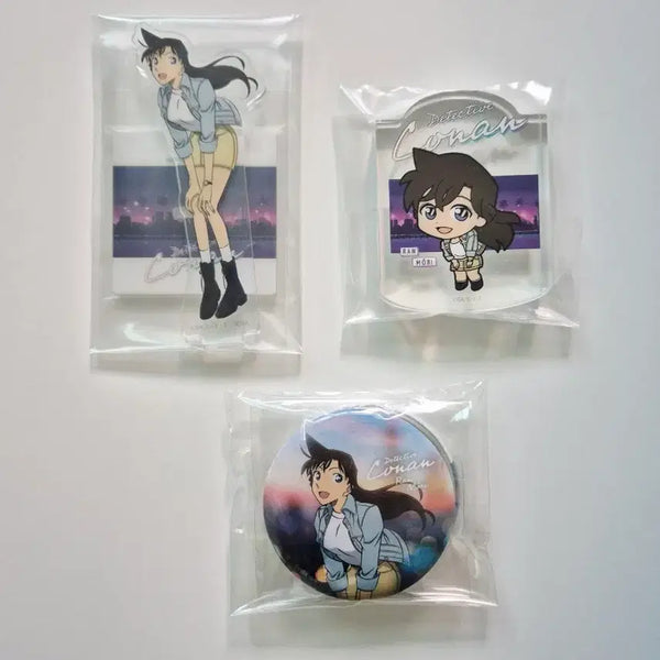 [BUNJANG] Detective Conan Ran Mouri Acrylic Stand, Can Badge & Corotta Set / 명탐정 코난 세가 이치방 쿠지 모리 란 아크릴 스탠드 캔뱃지 코롯타 미란이