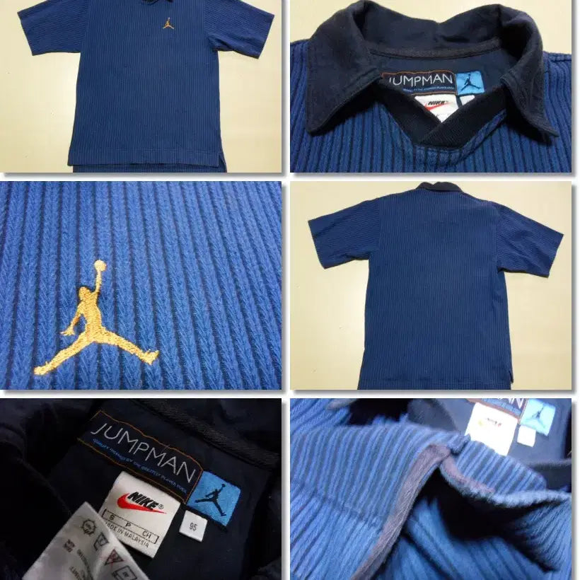 [BUNJANG] Nike Jordan Jumpman Ribbed Short Sleeve Polo Shirt / 나이키/조던 점프맨 리브드/반팔티 올드스쿨/반팔카라티/7306