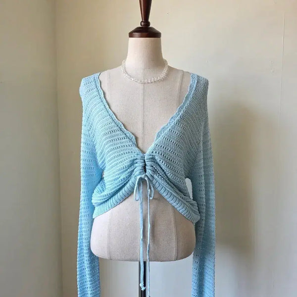 [BUNJANG] Light Blue Crochet Cardigan / 세일)하늘색 크로쉐 가디건